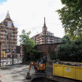 L'area del Rondò Rivella visto dal cantiere dei Musei Reali