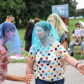 Partecipanti coinvolti nell’attività di danzaterapia che ha accompagnato l’appuntamento di MITO per la Città alla Pellerina.