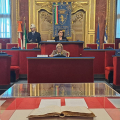 La presentazione della mostra nella Sala Rossa di Palazzo Civico