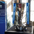 Il trofeo delle Nitto ATP Finals esposto a Palazzo Civico