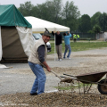 Alpini al lavoro in piazza D\'Armi
