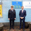 Roberto Mangiardi, Comandante del Corpo di Polizia Locale  e l’assessore alla Sicurezza e alla Polizia Locale Marco Porcedda