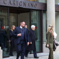 Il Presidente della Repubblica Sergio Mattarella lascia il teatro Carignano