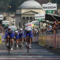 L\'arrivo della tappa in piazza Vittorio