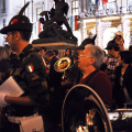 Le fanfare in piazza Palazzo di Città