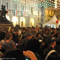 Le fanfare in piazza Palazzo di Città