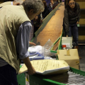 L\'arrivo del materiale elettorale a Torino Esposizioni