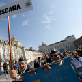 L\'ammassamento delle regioni in piazza Castello