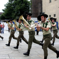 La fanfara dei bersaglieri in piazza Castello
