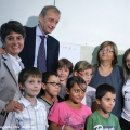 Il sindaco Piero Fassino e i piccoli allievi