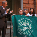 Lo striscione del Coordinamento dei Comuni per la Pace