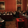 Ernesto Olivero ascolta le parole di Piero Fassino