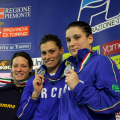 21 gennaio, Podio Trampolino 3m donne: Francesca Dallapè, Maria Elisabetta Marconi, Elena Bertocchi