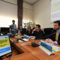 Un momento della presentazione nell\'aula del Consiglio di Amministrazione del Politecnico