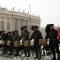 I bersaglieri in piazza Castello