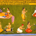 Alcuni devoti omaggiano Vishnu, Lakshmi e Shiva