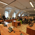 Un momento della cerimonia alla Cascina Giajone
