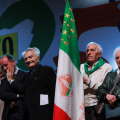 Autorità e partigiani sul palco del 25 aprile