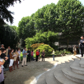 Un momento della conferenza stampa nel giardino della sede della Provincia di Torino in via Maria Vittoria 12