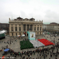 Piazza Castello e il Tricolore