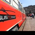 Il GusTo Tram dove si è tenuta la conferenza stampa itinerante