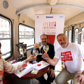 Barbara Herlitzka, Pr Manager Martini; Maurizio Braccialarghe, Assessore alla Cultura, Turismo e Promozione della Città di Torino e Eugenio Guarducci, Presidente di Sedicieventi