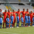 La Nazionale Macedone durante l\'inno