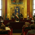 La Sala Rossa durante l\'intervento del Sindaco Fassino