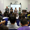 Un momento dell\'incontro alla scuola elementare Gabelli