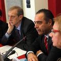 Un momento della conferenza stampa