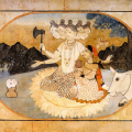 Shiva e Parvati con il toro Nandin