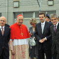 Antonio Saitta, Severino Poletto, Roberto Cota e Sergio Chiamparino all\'aeroporto di Caselle