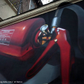 Particolare del murale dedicato alle vittime della ThyssenKrupp