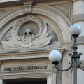 Particolare della facciata della Biblioteca Nazionale