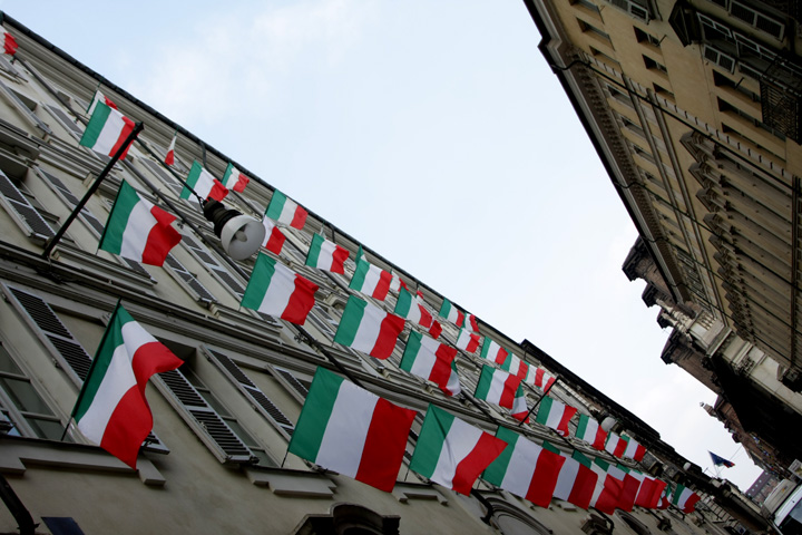 Il tricolore nelle vie della citt