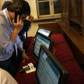 I monitor touch screen in Sala Colonne