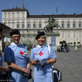 Le crocerossine in piazza Castello