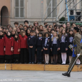 Un momento della cerimonia dell\'alzabandiera