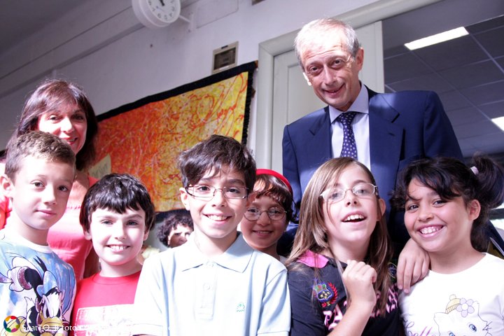 Il sindaco Piero Fassino e i piccoli allievi