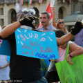 Un momento della protesta del Comitato acqua bene comune