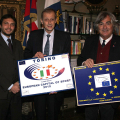 L’Assessore allo Sport e Tempo Libero, Stefano Gallo, il Sindaco Piero Fassino e il Presidente dell’Aces Europe \'Federation for the Associations of the European Capitals and Cities of Sport\', Gian Francesco Lupattelli.