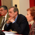 Un momento della conferenza stampa di fine anno