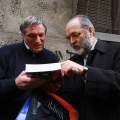 Don Luigi Ciotti e il sindaco di Coazze Paolo Allais