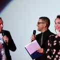 Fabio Canino, Angelo Acerbi e la madrina del festival Chiara Francini