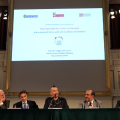 Un momento della conferenza stampa a Palazzo Madama
