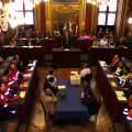 Un momento della cerimonia in Sala Rossa
