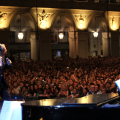 Un momento del concerto di Franco Battiato
