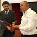 Stefano Gallo, Assessore allo Sport della Città di Torino e Giorgio Sinigaglia Presidente della Ac Arona