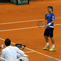 Fognini discute con l\'arbitro
