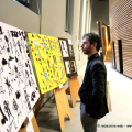 L\'Assessore Marco Giusta alla mostra - Colori tra spazio e tempo
